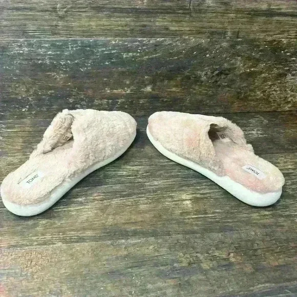 Toms Women’s Slippers Pink Fur Size 10 - Picture 4 of 6